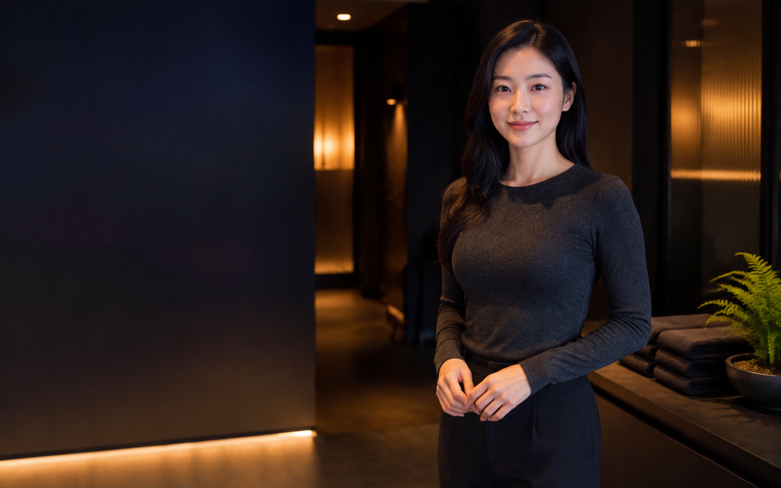 성남 모란 방문 홈케어를 안내하는 젊은 성인 한국 여성 관리사