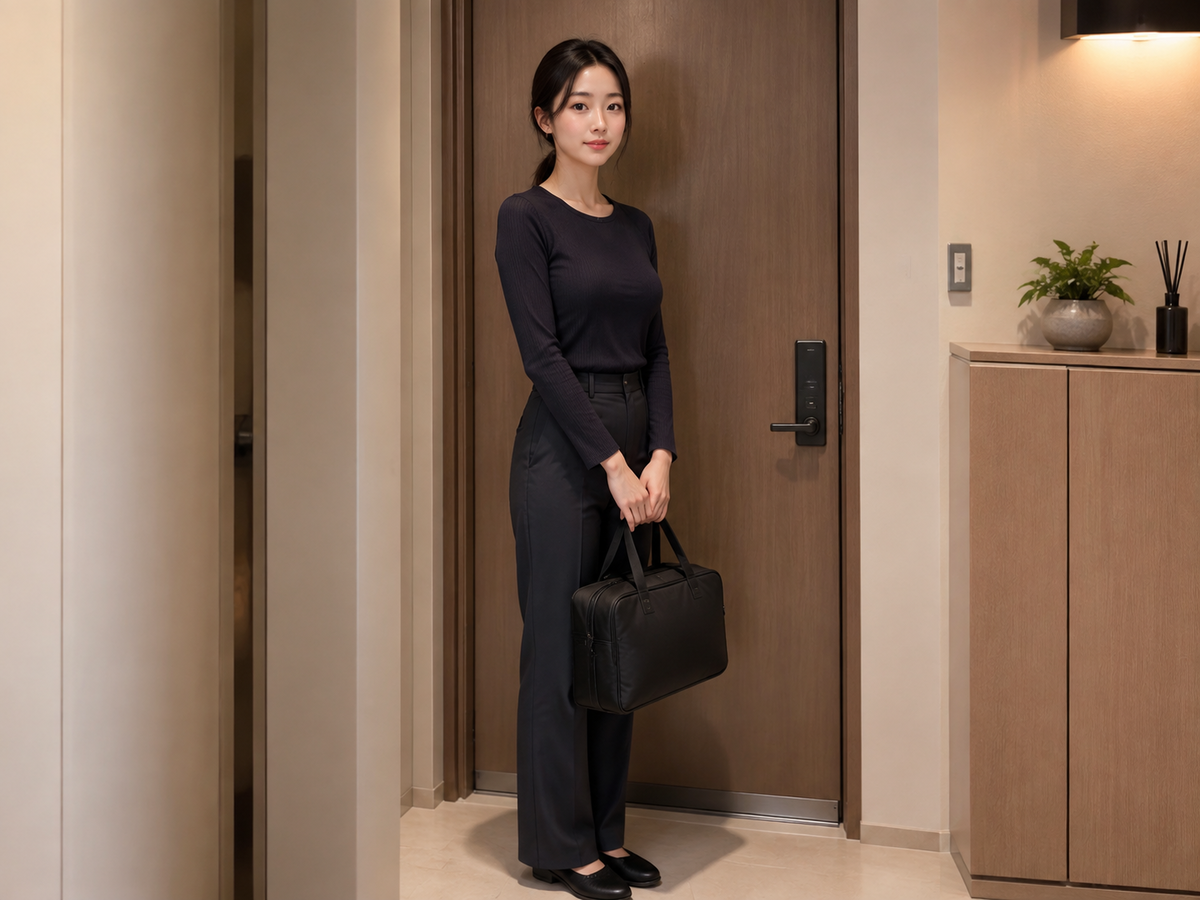 성남 모란 방문 홈케어 일정을 준비하는 젊은 성인 한국 여성 관리사